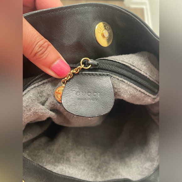 EUC GUCCI BAMBOO Black Leather bag - Picture 10 of 11